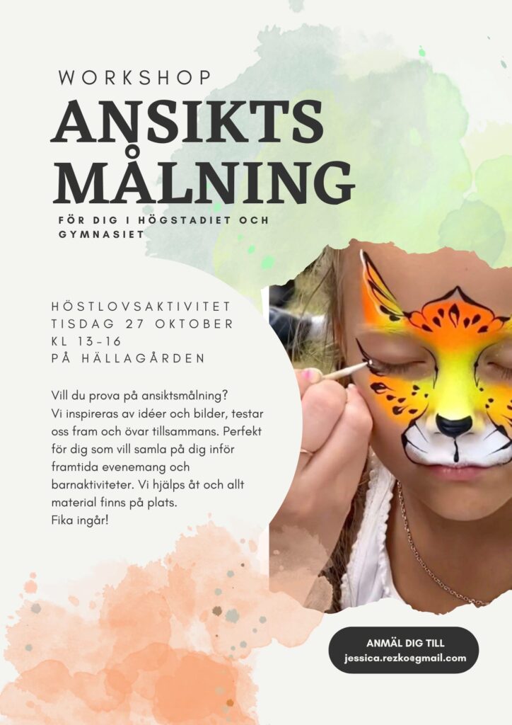 Workshop i ansiktsmålning tisdag 27 november 2026.